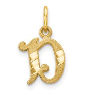 14k Yellow Gold, Isabelle Collection, Mini Letter D Initial Charm